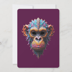 Ornate Chimp Mask Invitation