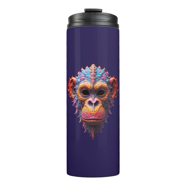 Ornate Chimp Mask Thermal Tumbler (Front)