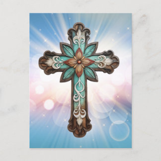 Ornate Christian Cross Postcard