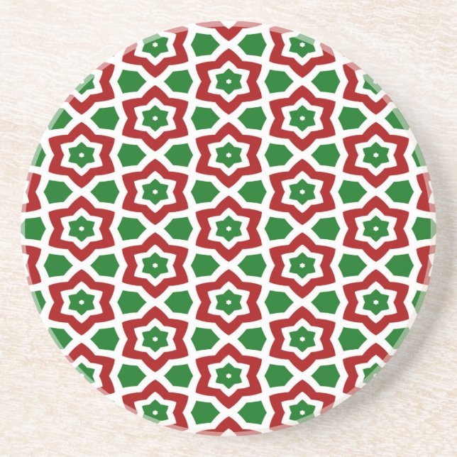 Ornate Christmas Pattern Coaster (Front)