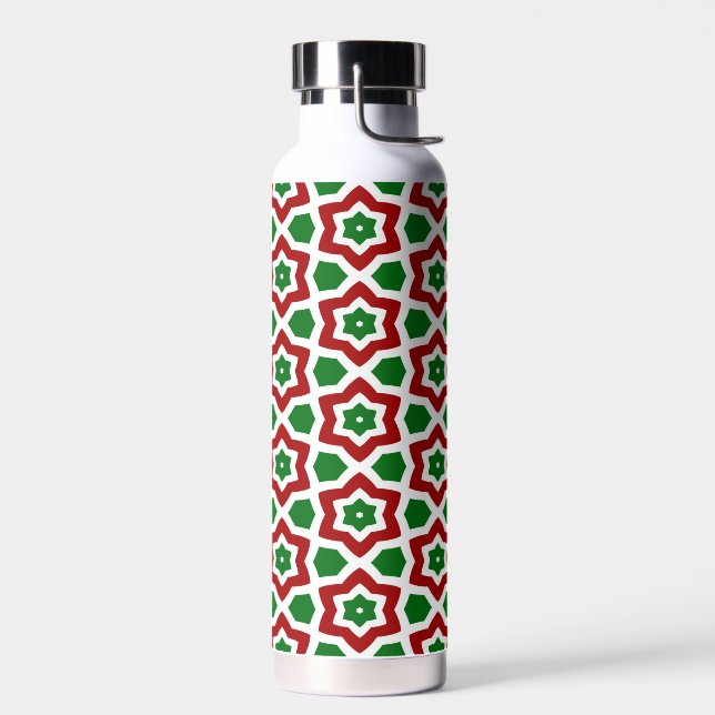 Ornate Christmas Pattern Water Bottle (Left)