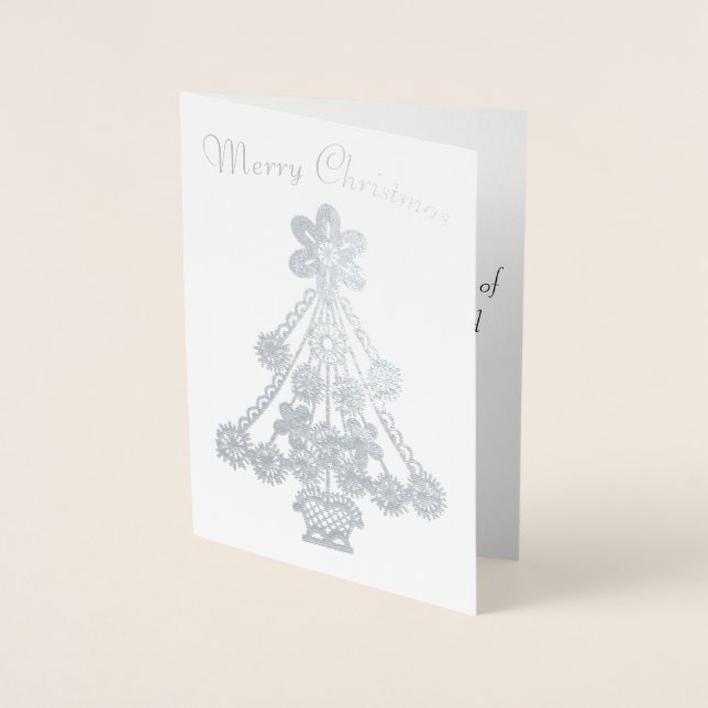 Ornate Christmas Tree Outline Foil Card (Front)