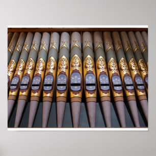 Ornate Church Organ Pipes Detail Poster