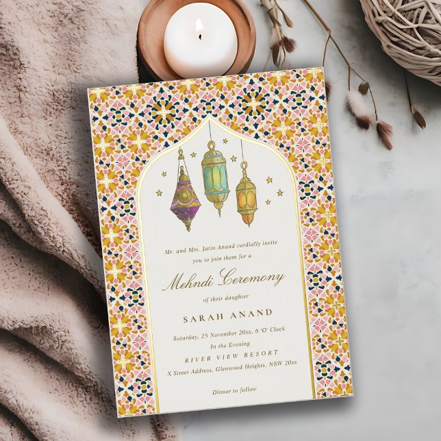 Ornate Classy Floral Tealights Mehndi Ceremony  (Creator Uploaded)