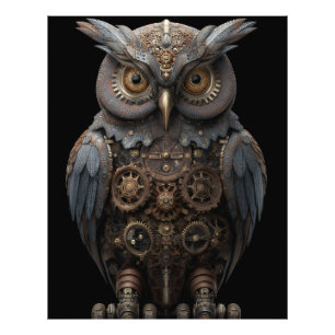 Ornate Clockwork Owl Photo Print