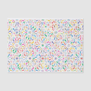 Ornate Colourful Mosaic Mandala Pattern Tissue Paper
