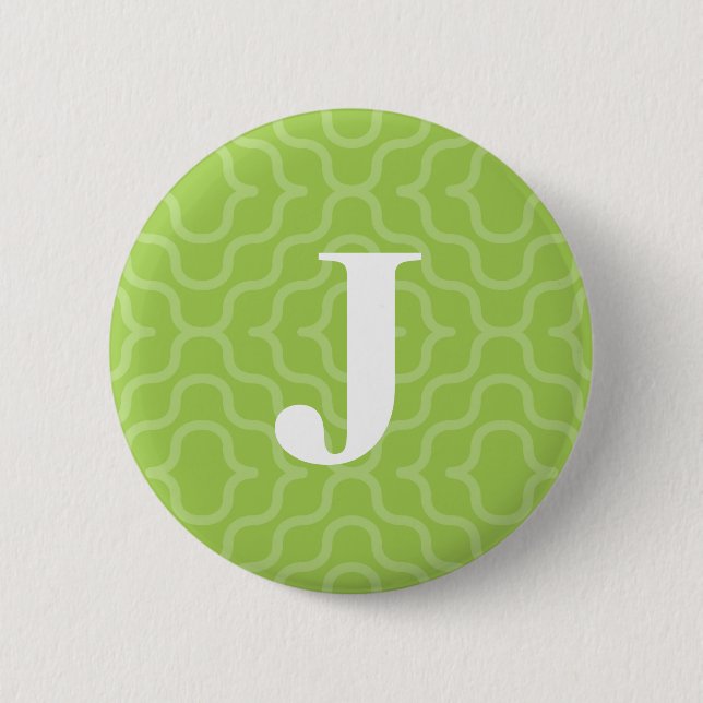 Ornate Contemporary Monogram - Letter J 6 Cm Round Badge (Front)