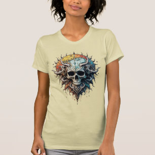 Ornate Cosmic Skull Gothic Baroque Mandala T-Shirt
