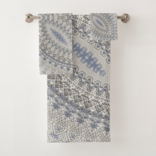 Ornate Country Style Design Bath Towel Set