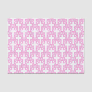 Ornate Cross 06 Pink-TISSUE WRAPPING PAPER