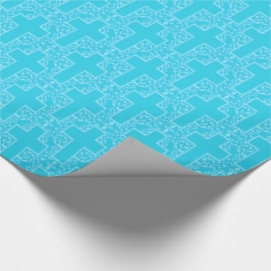 Ornate Cross-2-Two Toned Lt Blue Wrapping Paper