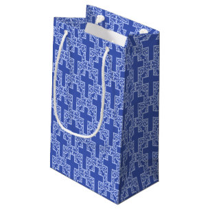 Ornate Cross-4-Blue-GIFT BAG s
