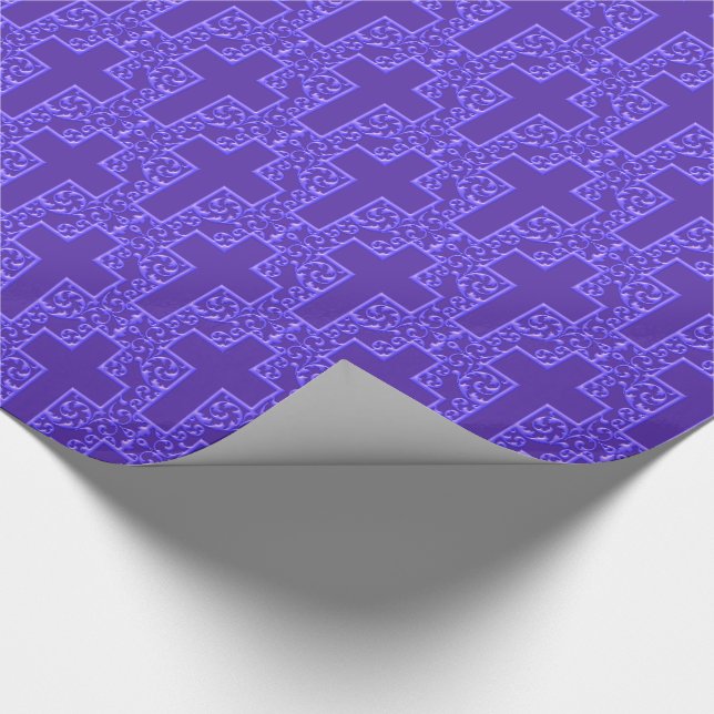 Ornate Cross-9-Purple Wrapping Paper (Corner)