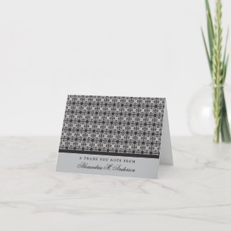 Ornate Custom Thank You Card (silver/black)