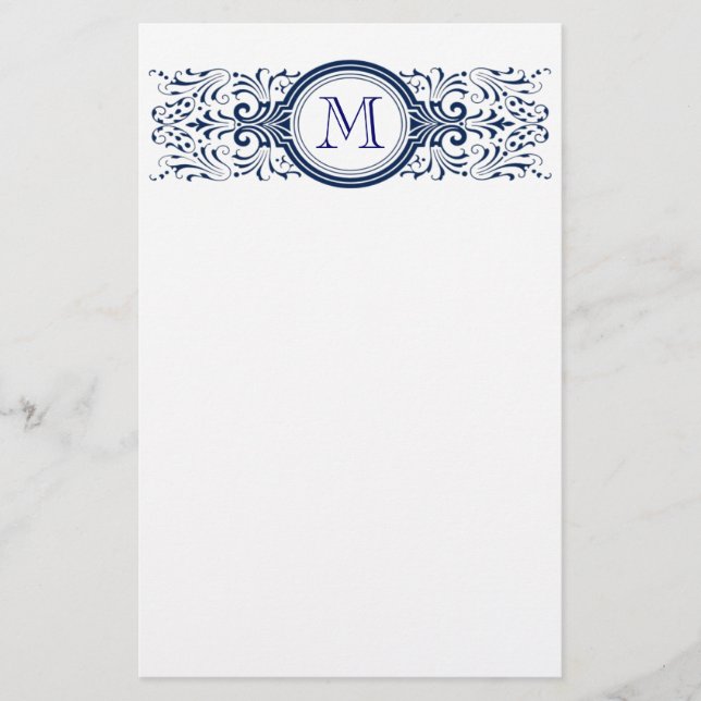 Ornate Customisable Monogram stationary Stationery (Front)
