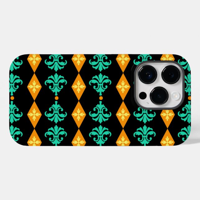 Ornate Damask Diamond Stripe Case-Mate iPhone Case (Back (Horizontal))