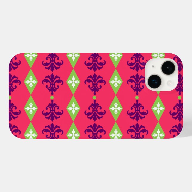 Ornate Damask Diamond Stripe Case-Mate iPhone Case (Back (Horizontal))