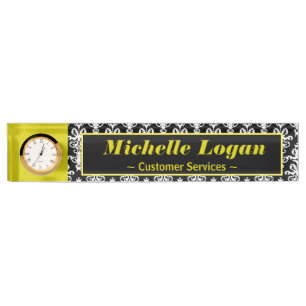 Ornate Damask Pattern Nameplate
