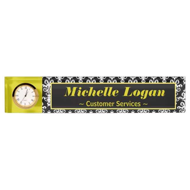 Ornate Damask Pattern Nameplate (Front)