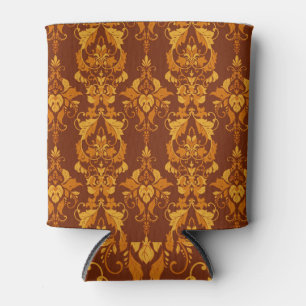 Ornate Damask: Vintage Elegant Wallpaper Can Cooler
