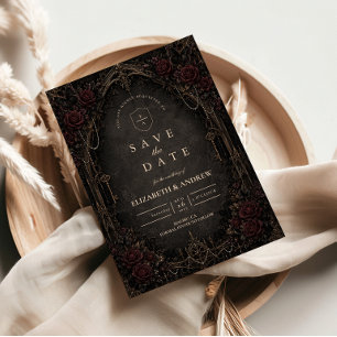 Ornate Dark Victorian Goth Wedding Save The Date