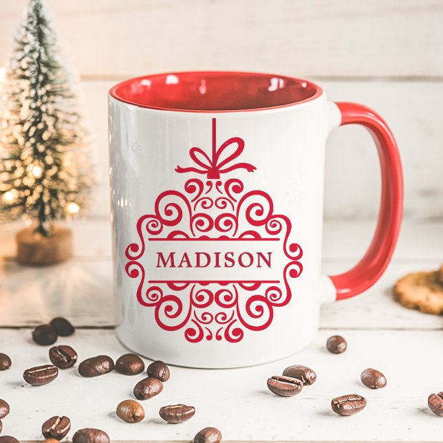 Ornate Doodle Ornament Personalised Christmas Mug (Creator Uploaded)