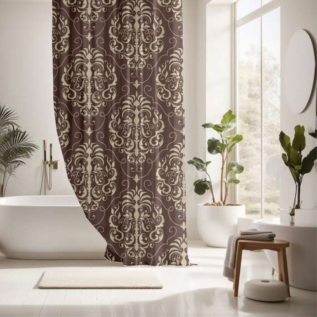 Ornate Elegance Brown Pattern Shower Curtain (Creator Uploaded)