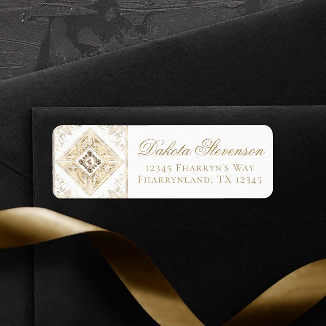 Ornate Elegance | White and Gold Jewelled Address (Creator Uploaded)