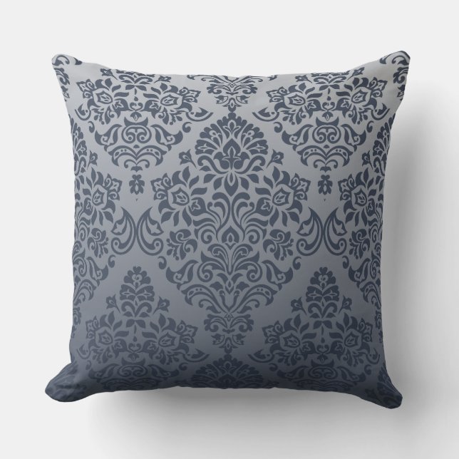 Ornate Elegant floral Damask Pattern Cushion (Front)
