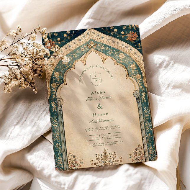 Ornate Elegant Floral Islamic Wedding Invitation (Creator Uploaded)