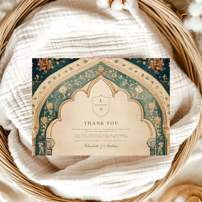 Ornate Elegant Floral Islamic Wedding Thank You Card (Creator Uploaded)