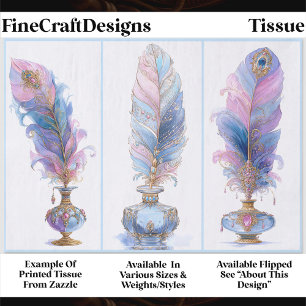 Ornate Elegant Quill & Inkwell Trio EQ2L Decoupage Tissue Paper