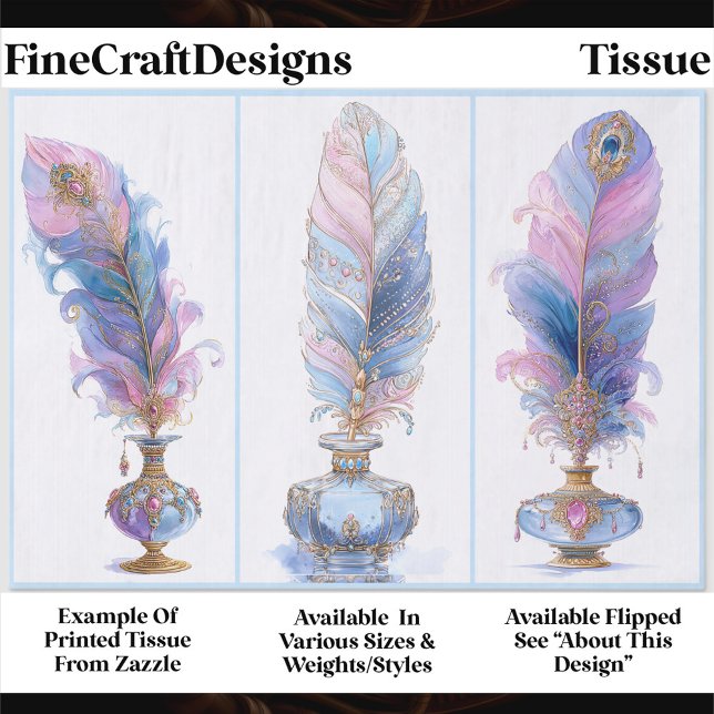 Ornate Elegant Quill & Inkwell Trio EQ2L Decoupage Tissue Paper (Creator Uploaded)