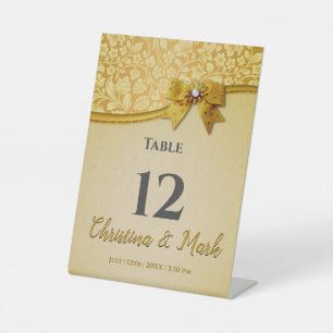 Ornate Elegant Retro Abstract Flowers and Leaves   Pedestal Sign