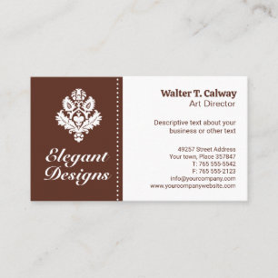 Ornate Element Brown Business Card