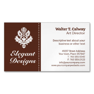 Ornate Element Brown Magnetic Business Card