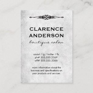 Ornate Element Grey Texture Business Card