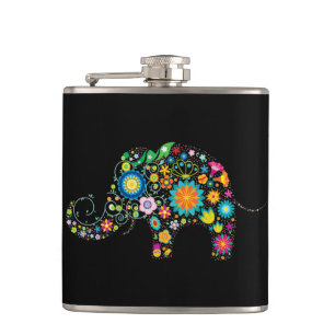 Ornate Elephant Hip Flask