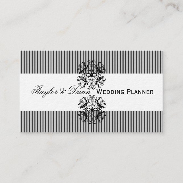 Ornate  Emblem Motif Memorable  Event  Planner Business Card (Front)