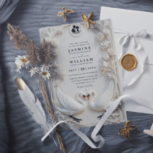 Ornate Embossed Vintage Elegant Modern Wedding Invitation