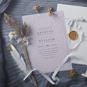 Ornate Embossed Vintage Elegant Modern Wedding Invitation