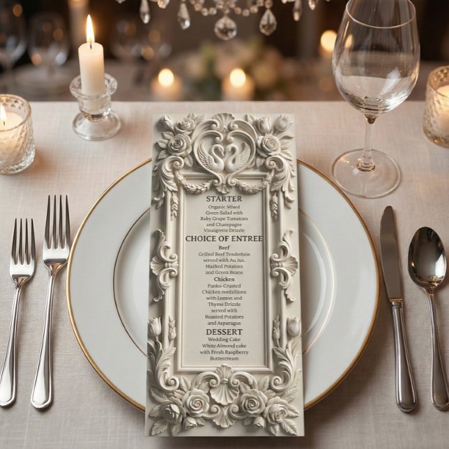 Ornate European Renaissance Swan Crest Menu (Creator Uploaded)