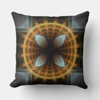 Ornate fairy fractal round pattern cushion