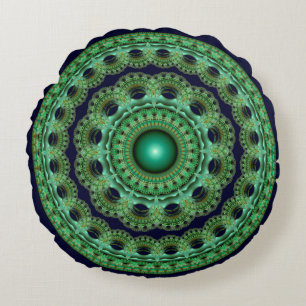 Ornate fairy round fractal mandala cushion
