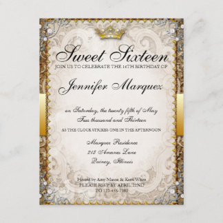 Ornate Fairytale Storybook Sweet Sixteen Invites