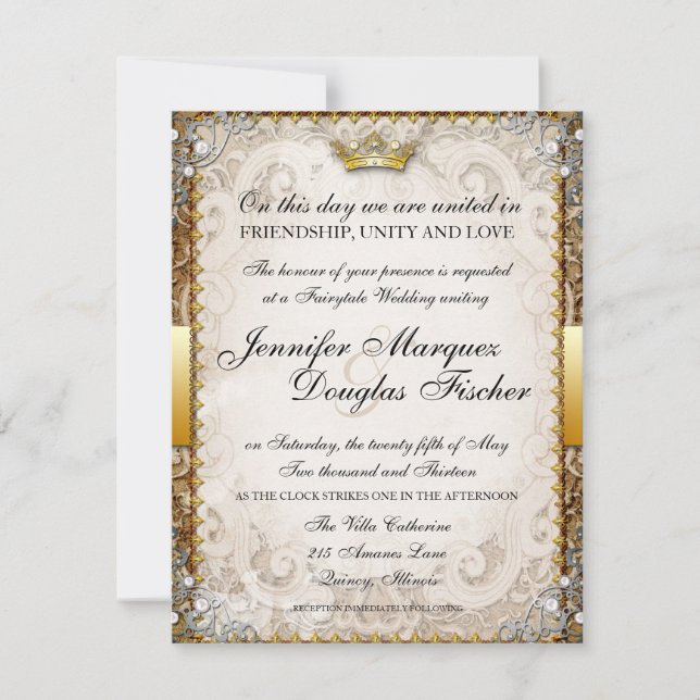Ornate Fairytale Storybook Wedding Invitation (Front)