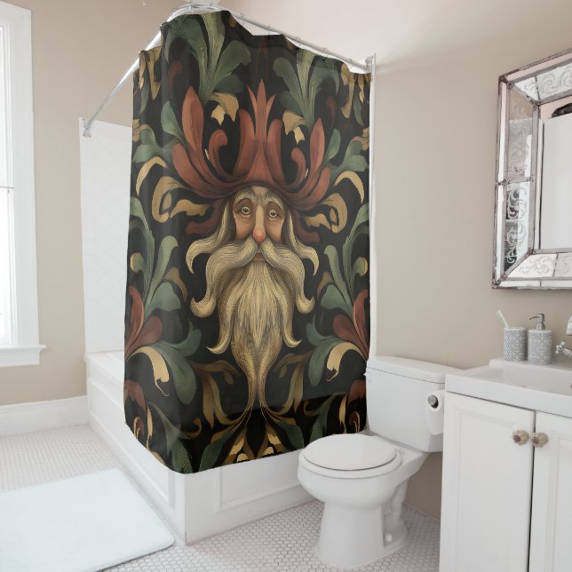 Ornate Fantasy Gnome Shower Curtain (In Situ)