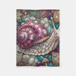 Ornate Fantasy Purple Snail Mosaic Fleece Blanket