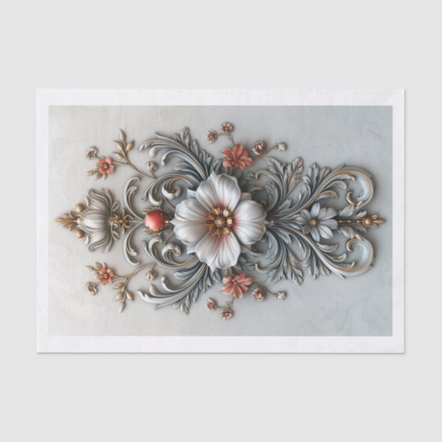 Ornate Filigree Centrepiece / Relief Tissue Paper (Front)