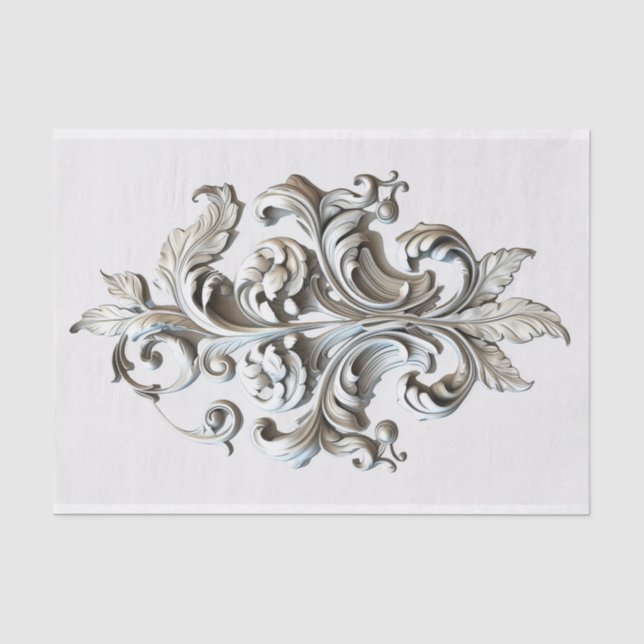 Ornate Filigree Centrepiece / Relief Tissue Paper (Front)